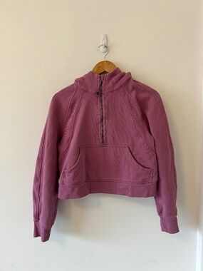 Lululemon Scuba Oversized Half Zip Hooded Sweatshirt in Pink | Size XS/S